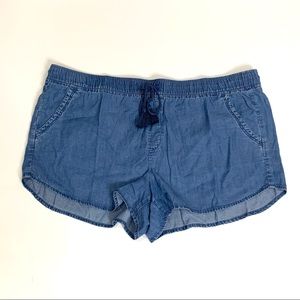 Loft Chambray Shorts Womens XXL Blue NWT